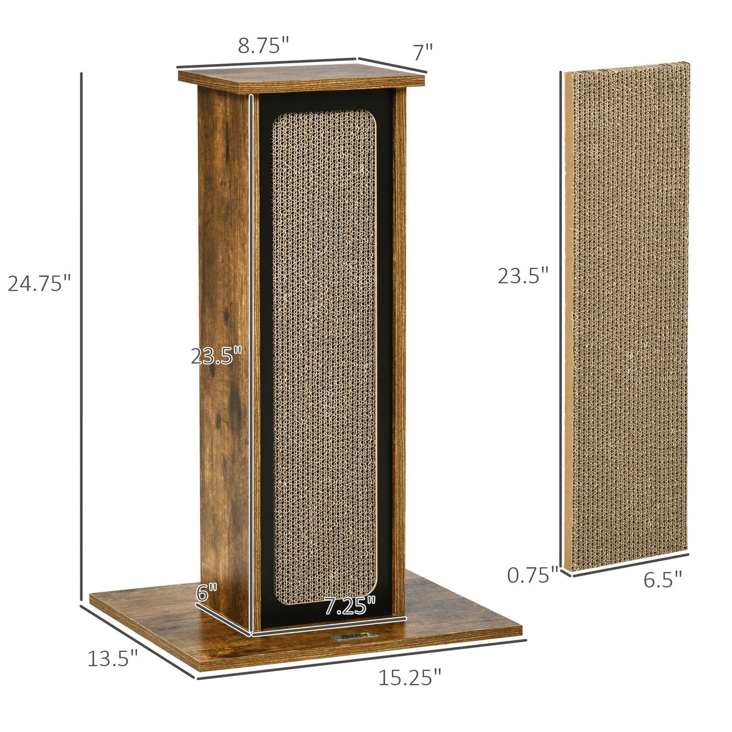 Wooden/ Elegant - Double Sided Scratch Post